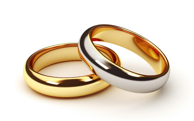 Two intertwined wedding rings symbolizing love and matrimony