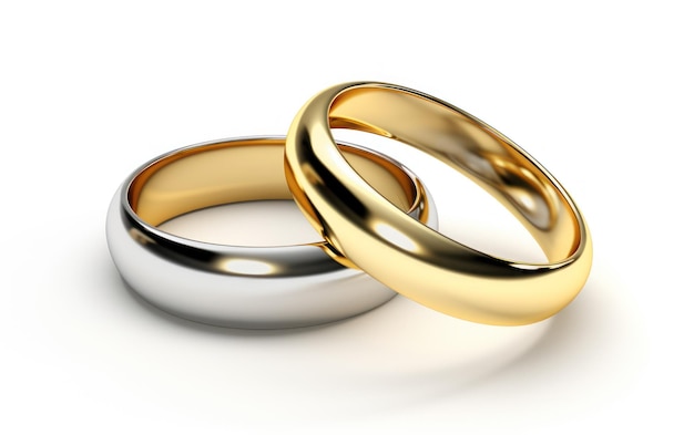 Two intertwined wedding rings symbolizing love and matrimony