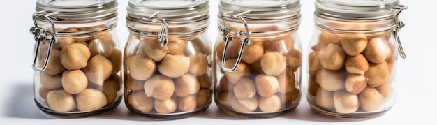 Two jars of peanut butter are on a white surface.