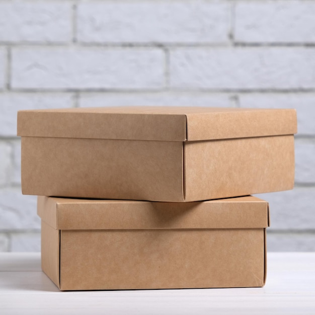 Two kraft cardboard boxes on the table