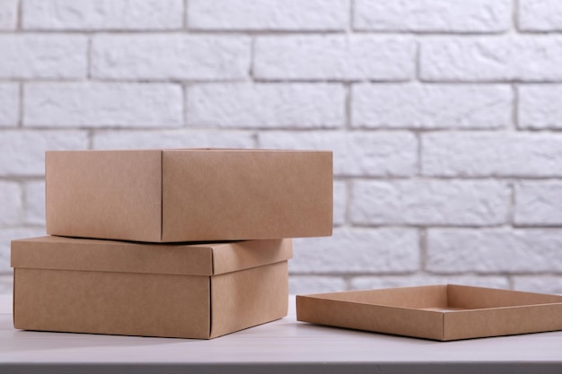 Two kraft cardboard boxes on the table