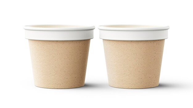 Two Kraft Ice Cream Cups Mockup