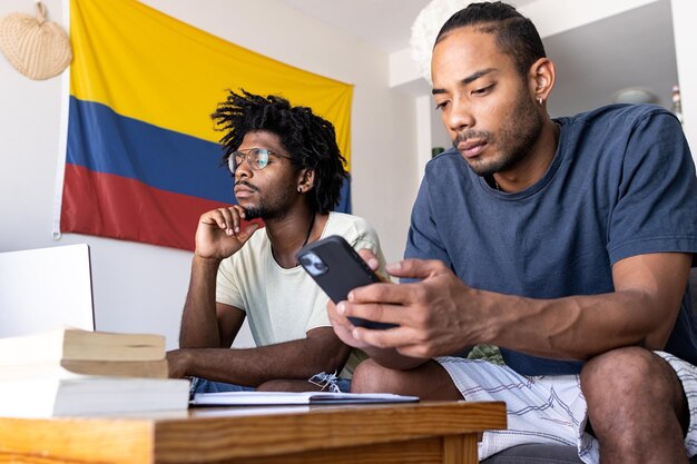 Two latin guys thinking about their future together