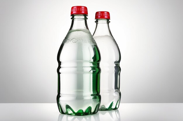 Photo two liter soda bottle isolated on white background with reflection