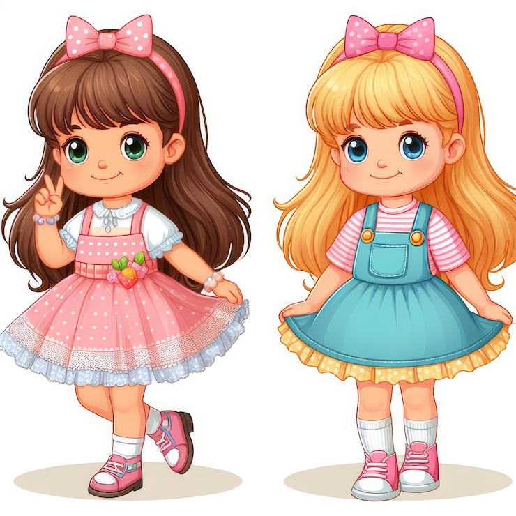 Photo two little girls friendship isolated on a white background