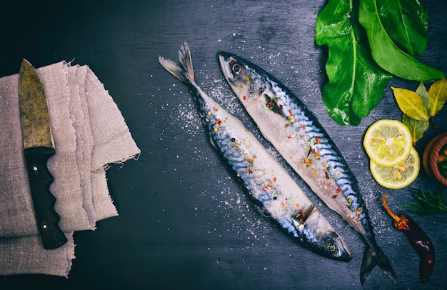 Two mackerels in spices and salt