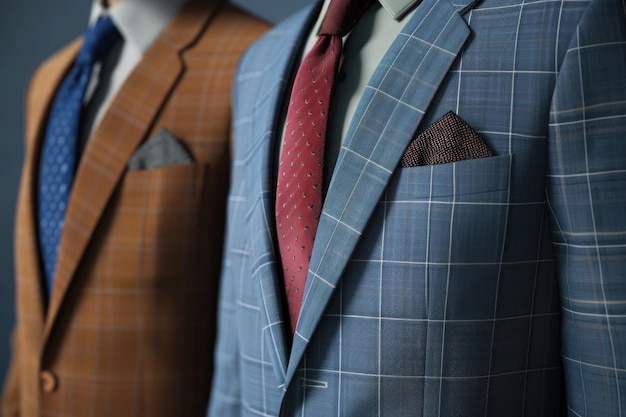 Фото Два манекена в формальных костюмах и галстуках идеально подходят для бизнес-концепций.