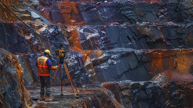 Фотография двое мужчин в оранжевых жилетах стоят на горе.