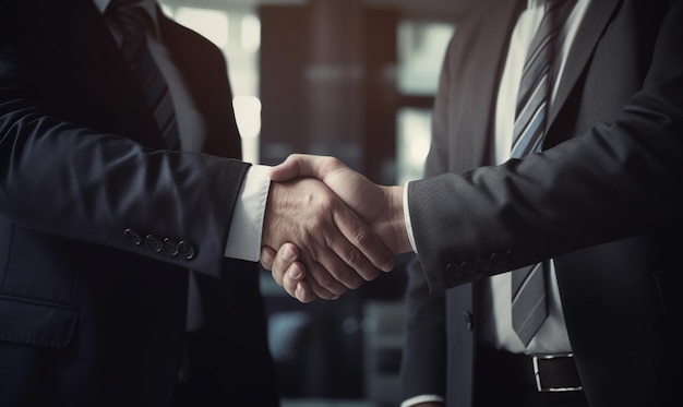 Two men shaking hands, one of which is the first person to be named