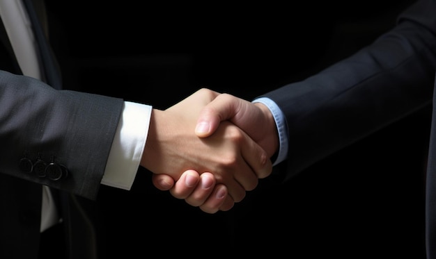 Two men shaking hands with one wearing a suit
