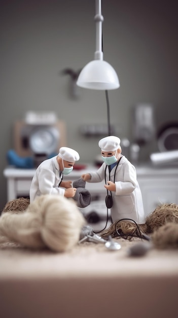 two men in white uniforms are on a bed with a lamp behind them