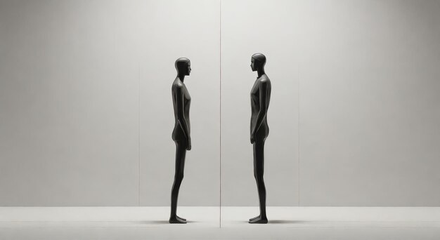 Two minimalistic statue