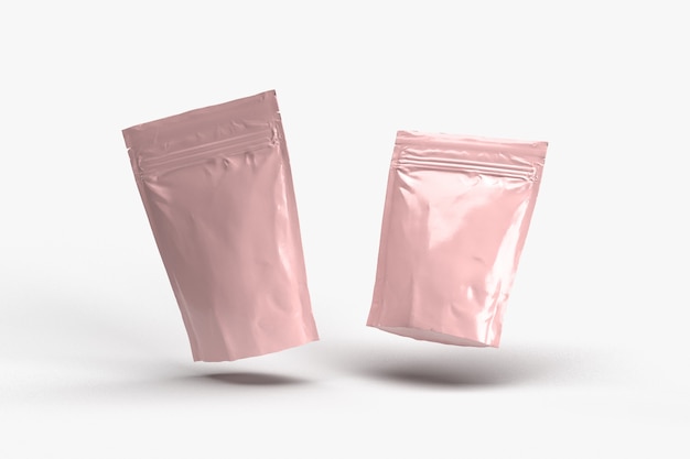 Two mockup of pink pack a snack isolated white