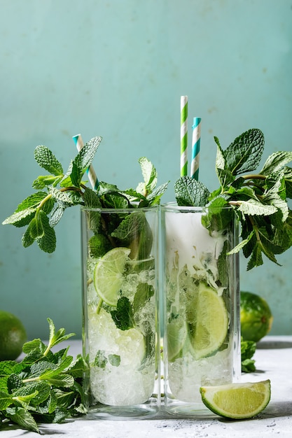 Two mojito cocktails