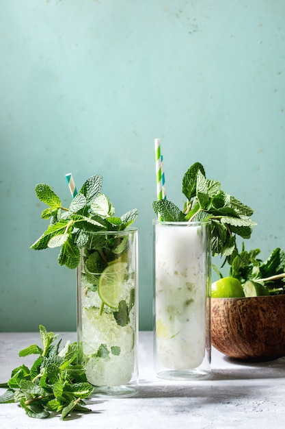 Two mojito cocktails