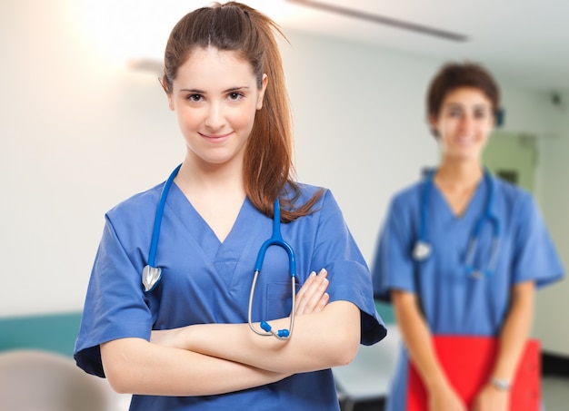 Two nurses at the hospital