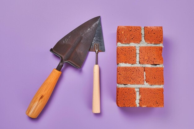 Photo two orange facing bricks
