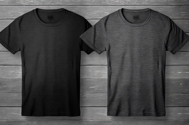 Two Pairs of Grey Tee Shirts Front and Back Mockups AI Generated