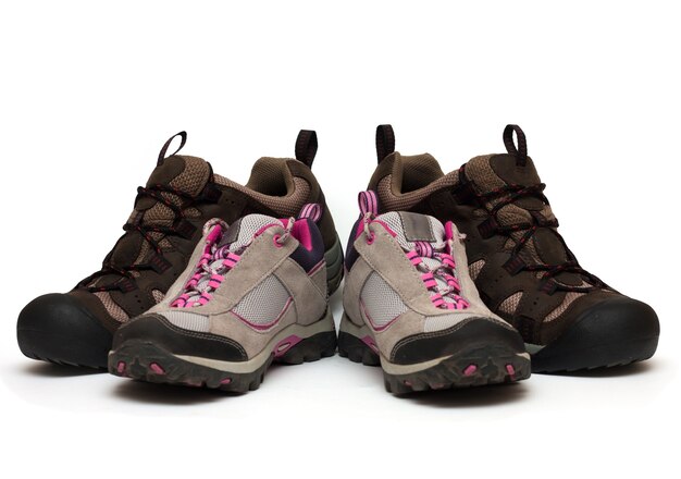 Two pairs of trekking shoes. For father and child