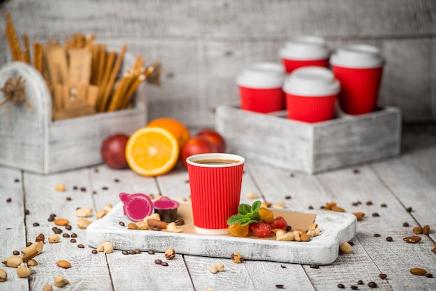 Two paper coffee cups