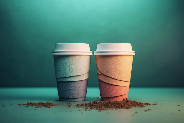 Two papers cups Generate Ai