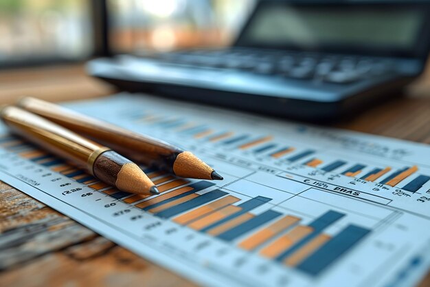 Two Pencils Paper and Calculator on Desk