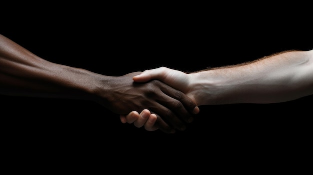 Два человека, держащиеся за руки в темноте.