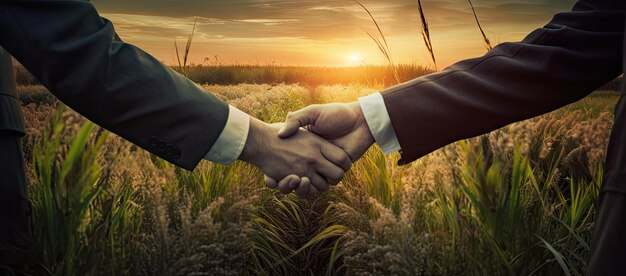 Two people holding hands in front of a sunset