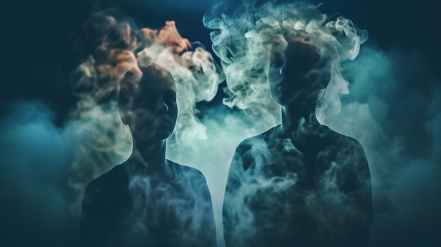 Two people in smoke with the words'smoke'on the bottom left