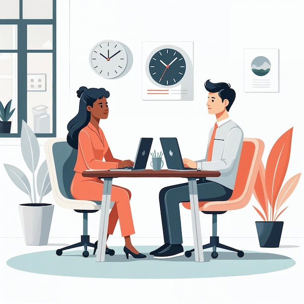 two people working in an office
