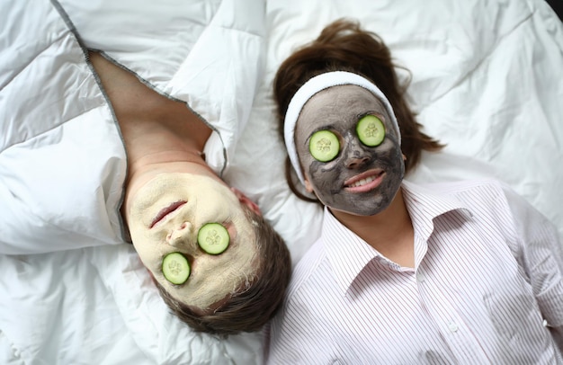 Two persons enjoying beauty treatments