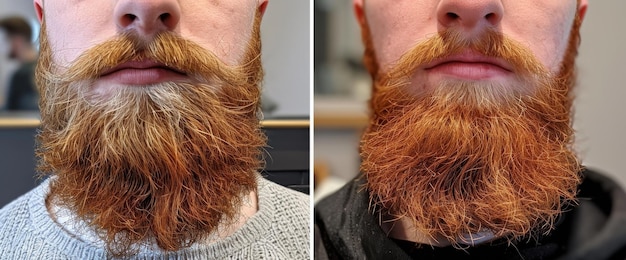 Two Pictures of a Man With Red Hair and a Beard