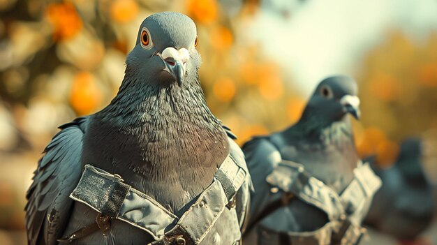 Photo two pigeons that are standing next to each other birdwatching photos