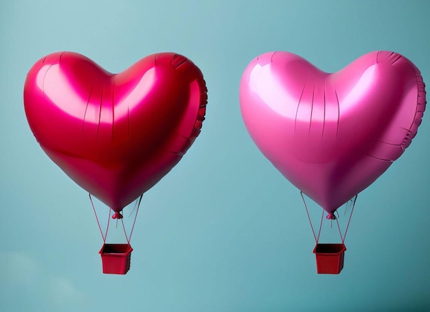 Two pink balloons with the word love on them