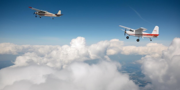Два самолета летят в небе со словом "воздух" сбоку