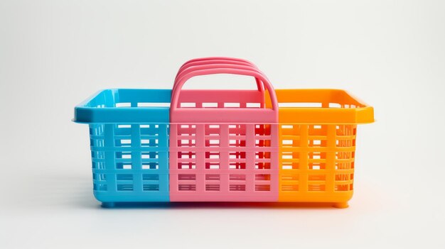 Photo two plastic baskets sit side by side symbolizing cooperation and unity in simplicity