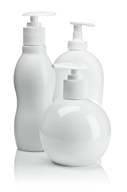 Two plastic bottles isolated