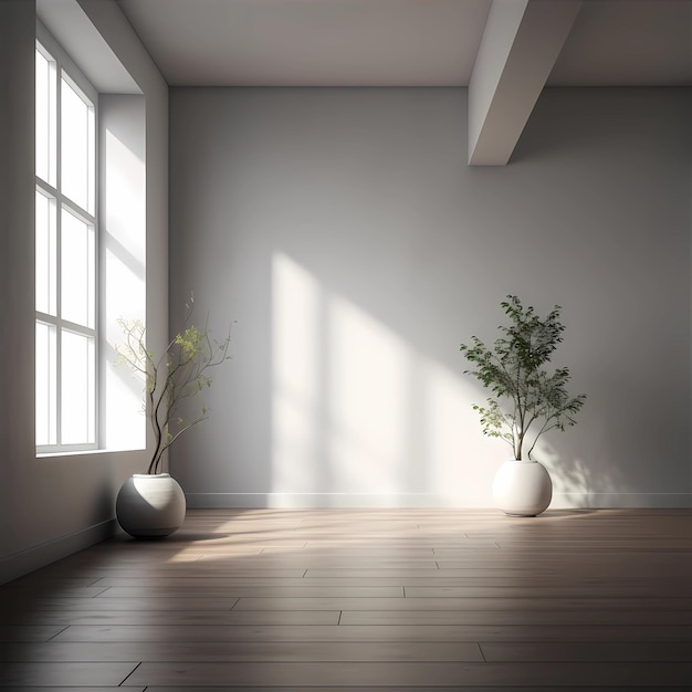 Two potted plants are in a room with a window that says " potted ".