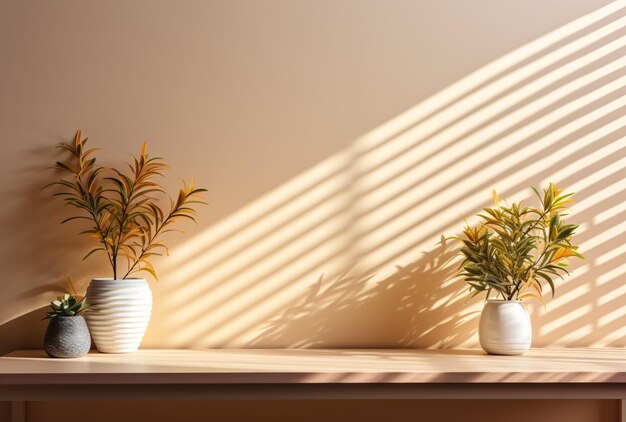 two potted plants on a shelf