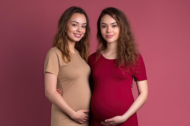 Two pregnant woman smiling