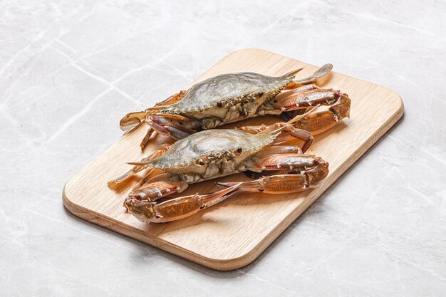 Two raw wild crab for cooking