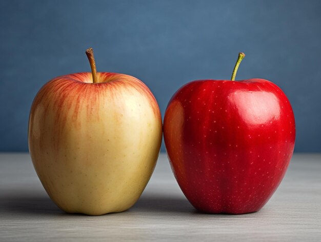 Two red apples on a grey background world food day images