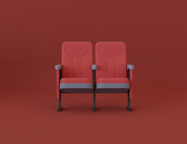 Two Red Cinema Chairs Background