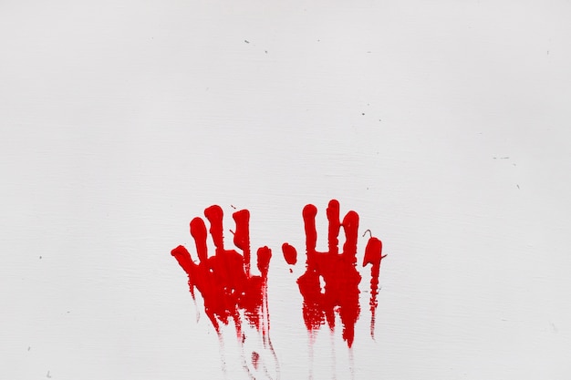 Two red handprints