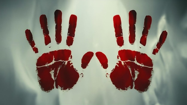 Two red handprints