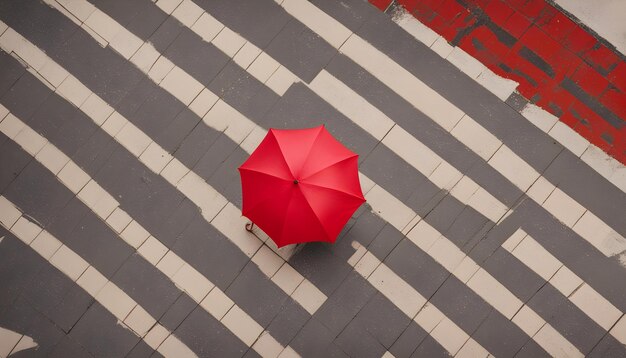 two red umbrellas on a sidewalk with one that says  the other