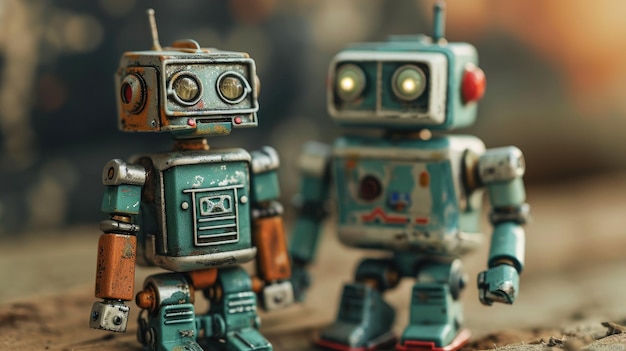Two Robots Standing Side by Side A Futuristic Pair