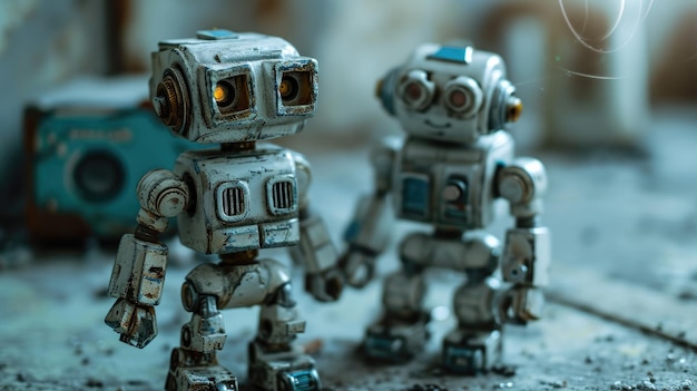 Two Robots Standing Side by Side A Futuristic Pair