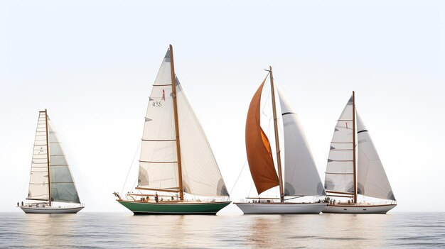 two sailboats with the sails pulled up to the side