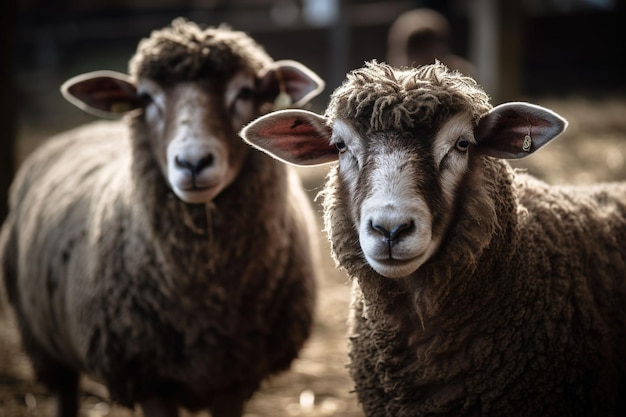 two sheep close up